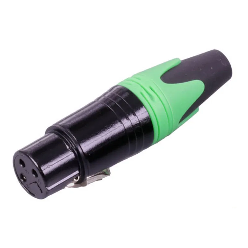 1pc green female 1 шт. NC3MXX и NC3FXX XLR разъем, 3 Pin, пайка XL штекер и Женский Разъем Аудио Микрофон разъем для микрофона, 7 цветов - Цвет: 1pc green female