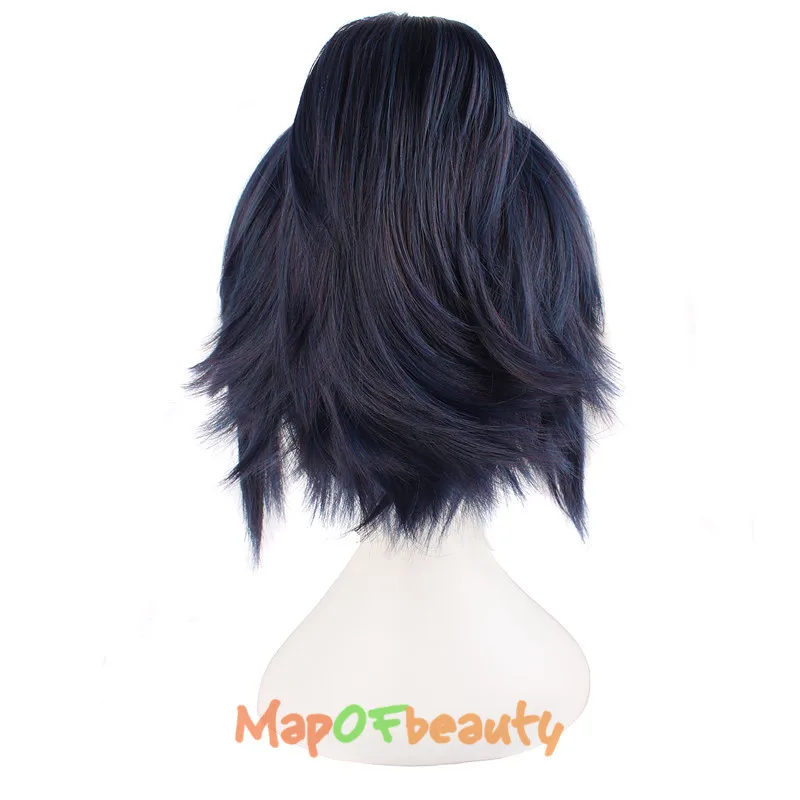 MapofBeauty короткий кудрявый 12 &quotчерный микс синий Косплей парики TouKenRanBu мужские