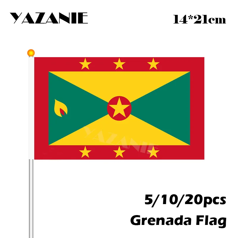 YAZANIE 14*21 см 5/10/20 шт Гренада ручной развевающийся флаг Национальный с палкой