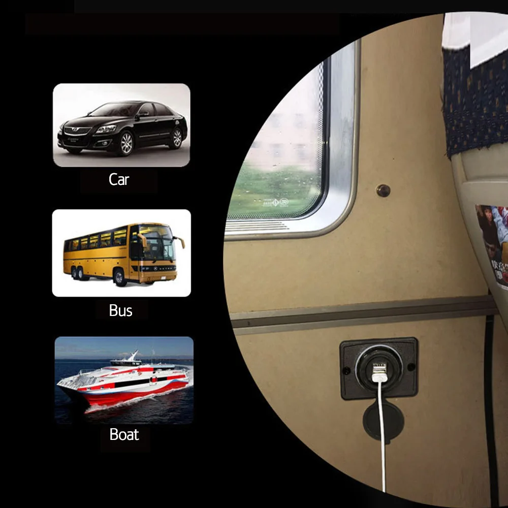 Мотоцикл автомобиль водонепроницаемый USB зарядка порт розетка 12V адаптер W/светодиодный индикатор один/двойной Usb зарядное устройство 12v до 5v Usb Автомобильное зарядное устройство