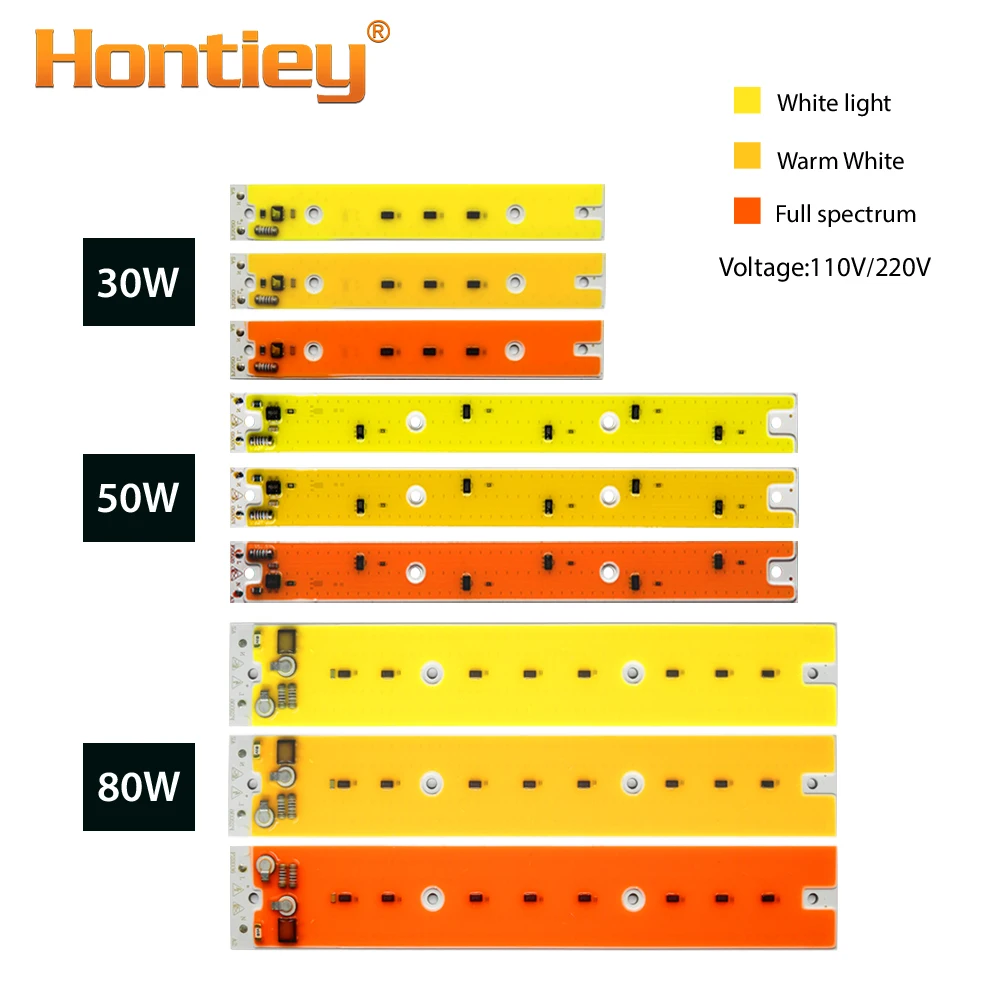Светодиодная лампа полного спектра Hontiey COB с чипом теплого белого света 30 Вт 50 80 220