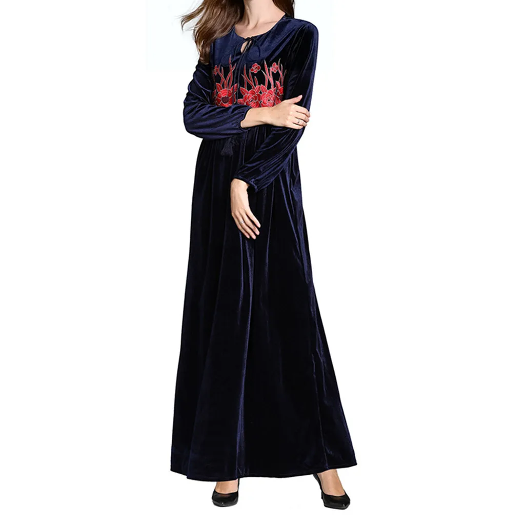 Большие размеры Vestidos 2019 Abaya Дубай Бангладеш винтажное мусульманское платье труба