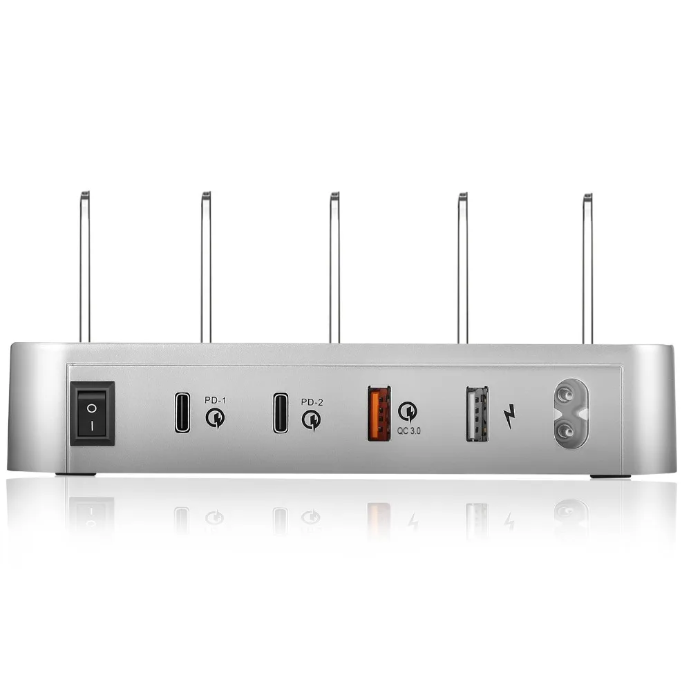 4-Порты и разъёмы USB 3,1 Тип C Зарядное устройство 40 Вт Dual USB C PD зарядная станция Док-станция Зарядное устройство для iphone samsung huawei док-станции