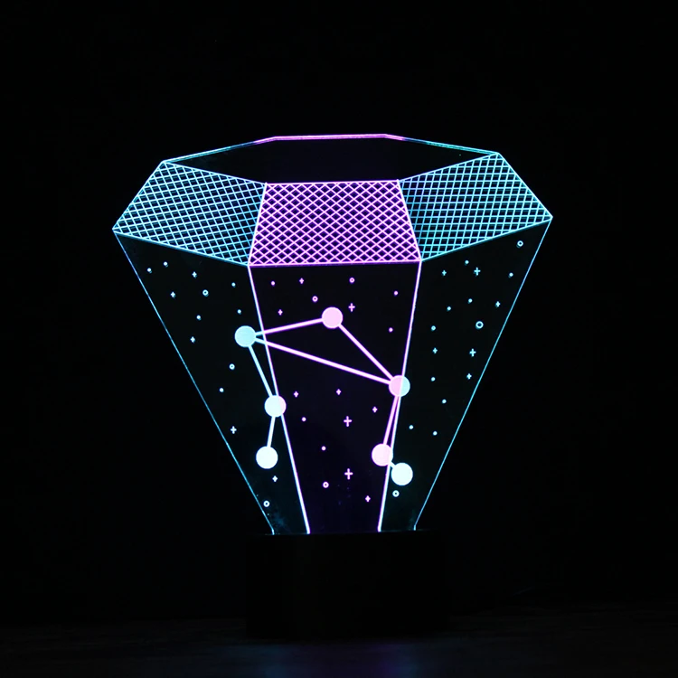Светильник Luminaria Twelve Constellation Libra 3D Vision ночник настольная лампа 7 цветов яркие
