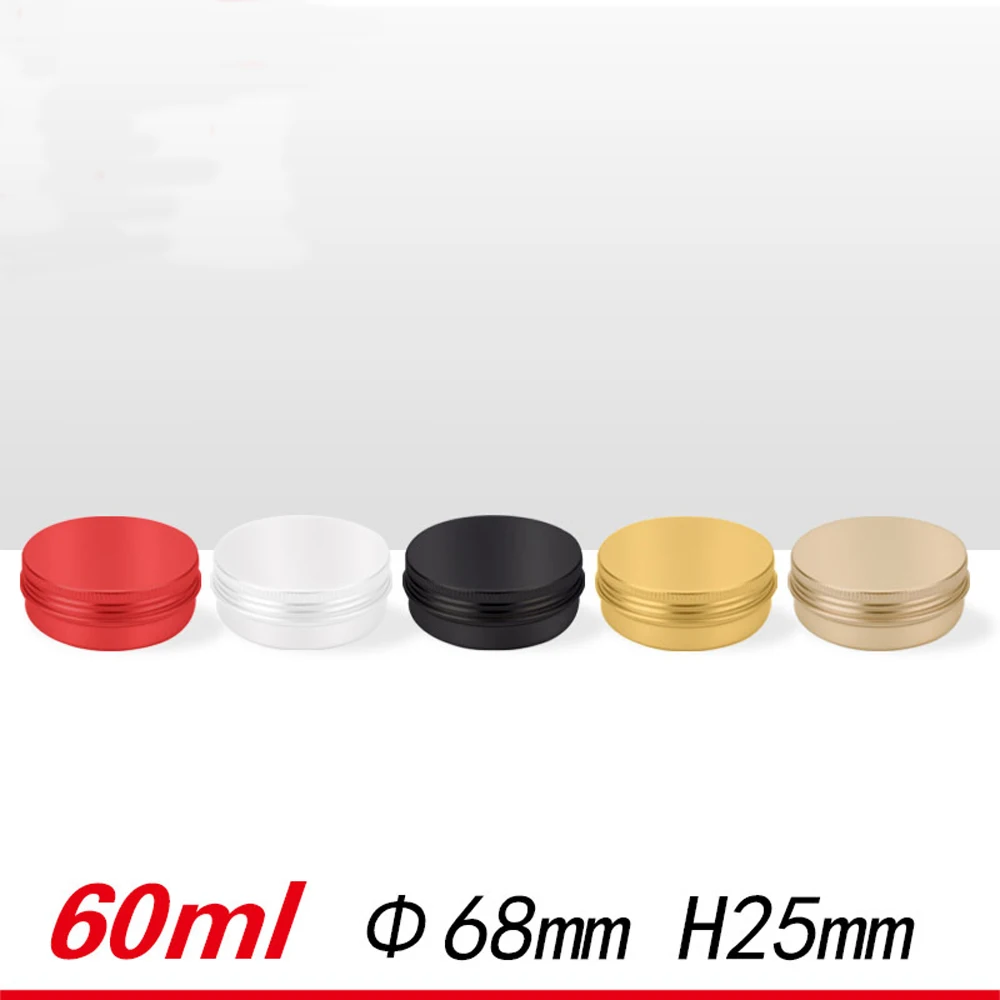

30pcs/lot Aluminum Jars 60ml Gold Pink orange Metal Tin 2oz Cosmetic Containers Crafts colorful Aluminum box tin