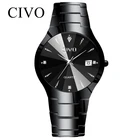 Часы CIVO мужскиеженские, брендовые Роскошные водонепроницаемые аналоговые наручные, с датой, кварцевые