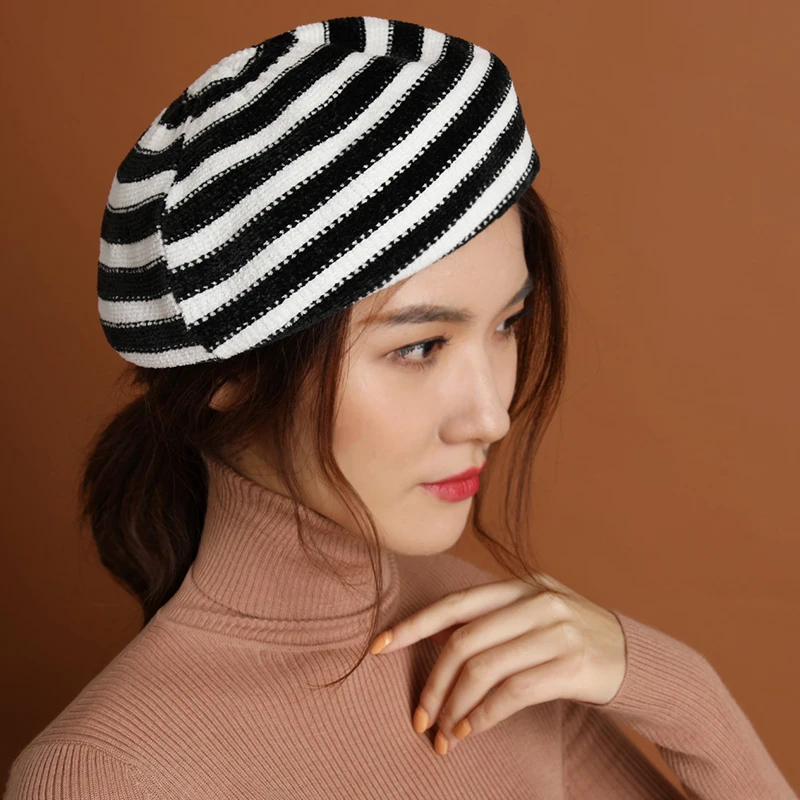 Для женщин элегантные береты 2017 сезон: весна–лето Новые однотонные Цвет