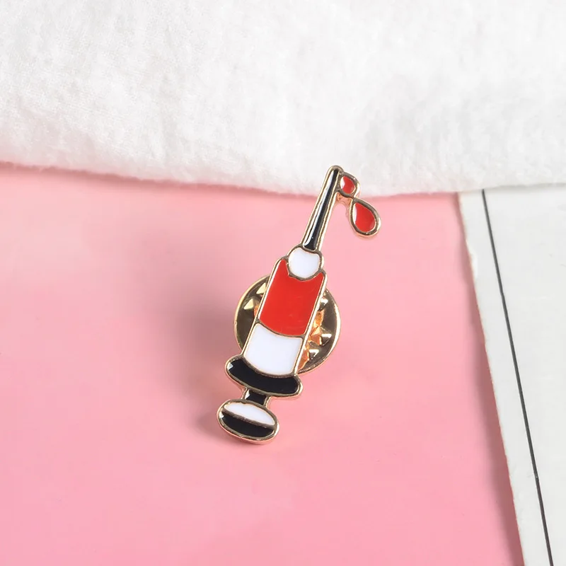 Мультфильм милые дикие капли масло сплав значок шприц джинсовая рубашка рюкзак