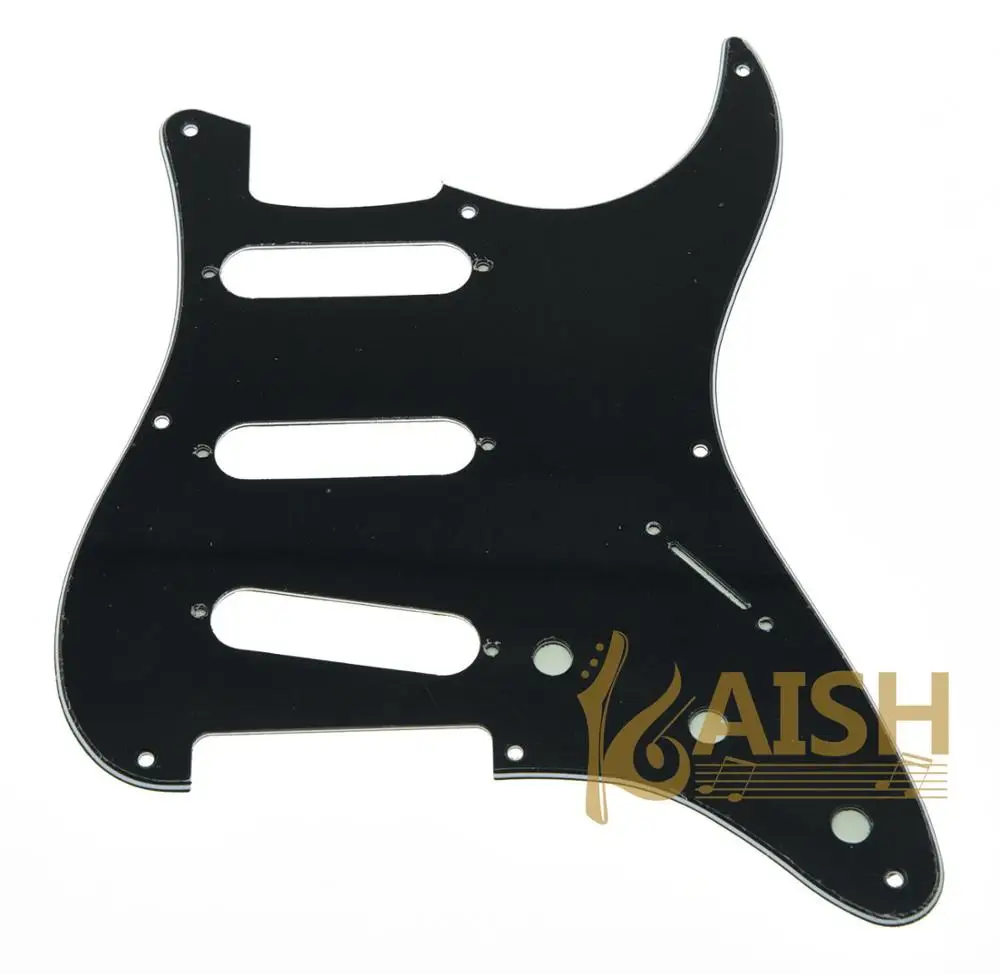 Black 3 Ply KAISH USA Винтаж 8 отверстий ST Strat Гитара Накладка для защиты деки с винтами ST Scrach пластина различных цветов подходит для Fender - Цвет: Black 3 Ply