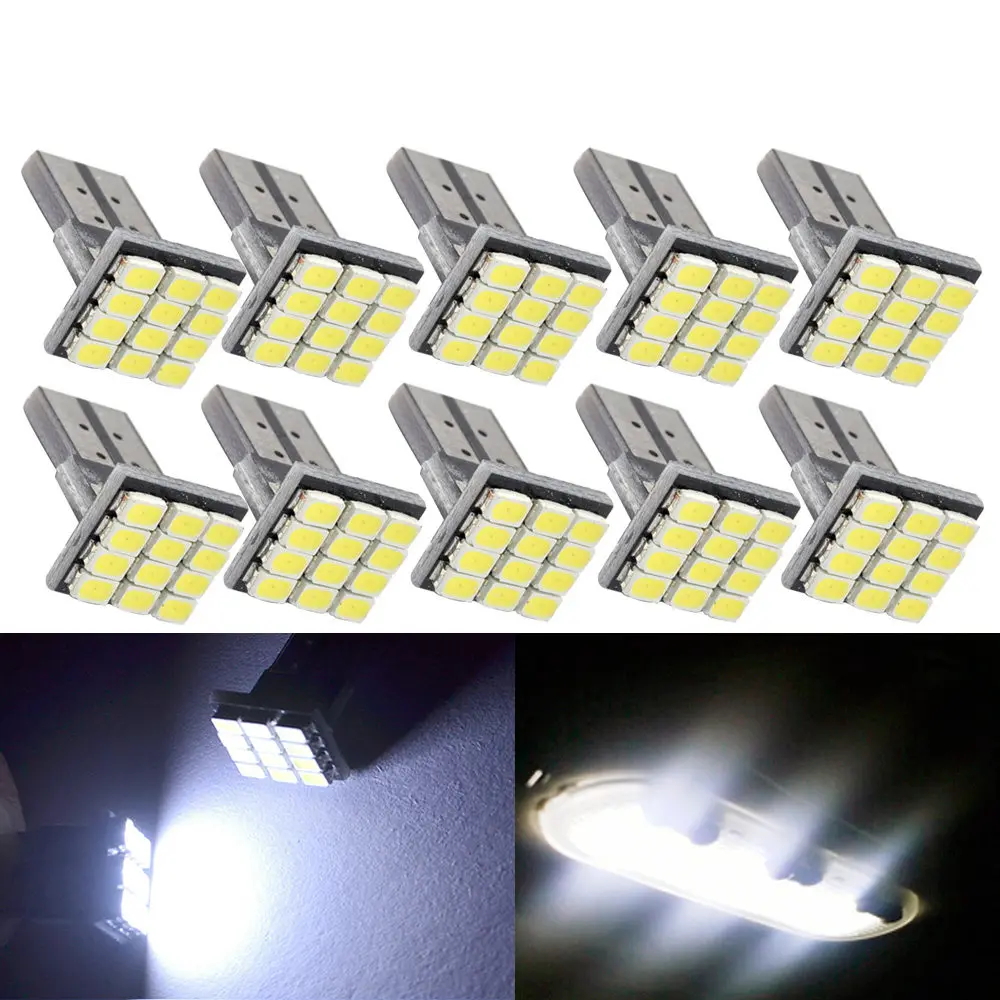 12SMD 10X Белый T10 W5W 194 168 9smd 1206 3020 9 светодиодный Автомобильный светодиодный авто мобильный габаритный фонарь интерьерные лампы запасное освещение 12 В постоянного тока - Испускаемый цвет: 12SMD