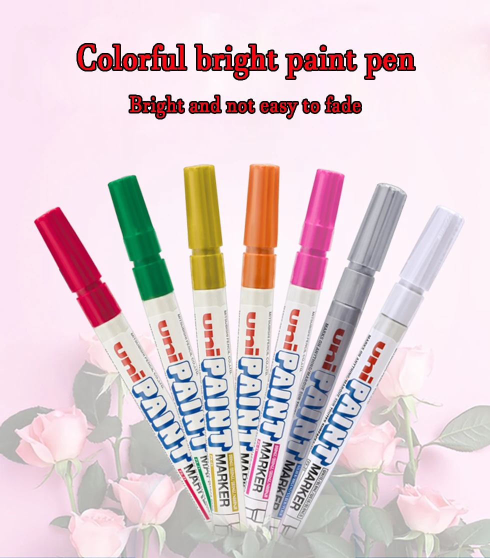 1PC UNI Mitsubishi PX-21 0.8-1.2mm PX-20 2.2-2.8mm Oil Waterproof Car Tyre Tire Tread Rubber Metal permanent Paint Marker Pen
