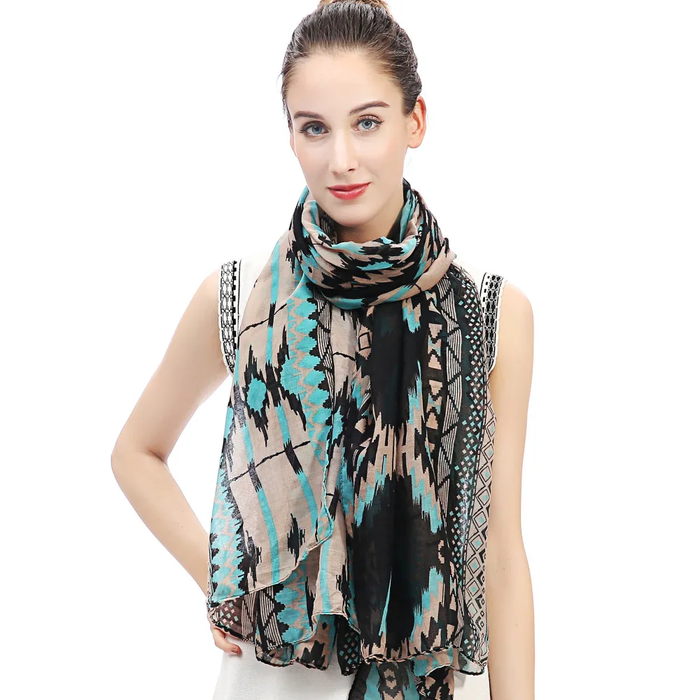 Geo Tribal печати женский Шарф Шаль Обертывание мягкий легкий|women scarf shawl|scarf shawlshawl wrap |