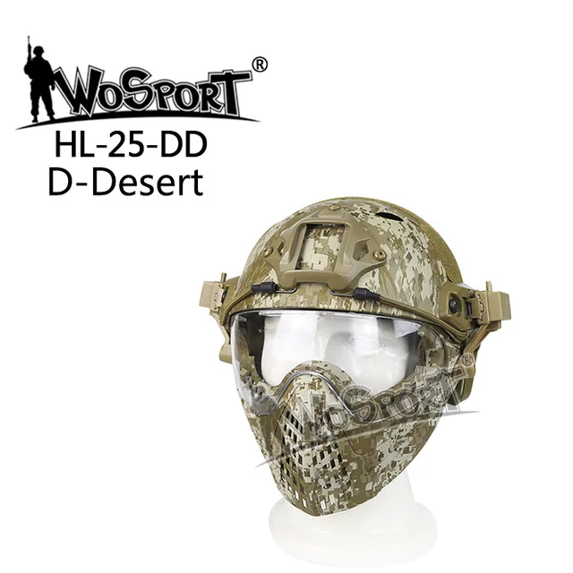 desert digital Новинка, уличный армейский Тактический шлем, легкий военный страйкбольный шлем с маской, противотуманные линзы для пейнтбола, армейский военный шлем - Цвет: desert digital