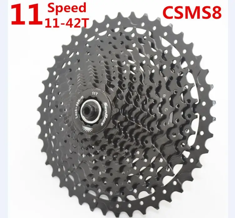 Sunracing 11 скоростей горный велосипед Freewheel CSMX8 11-46T 11-42T маховик зубы шатун Велоспорт кассета маховик запчасти для велосипеда - Цвет: CSMS8 black 42T