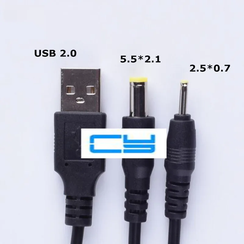 1 м USB в DC 5 5*2 & 2 5*0 7 Jack Выход штекер 2А 0 мм кабель для зарядки питания 3 фута|usb to dc|usb