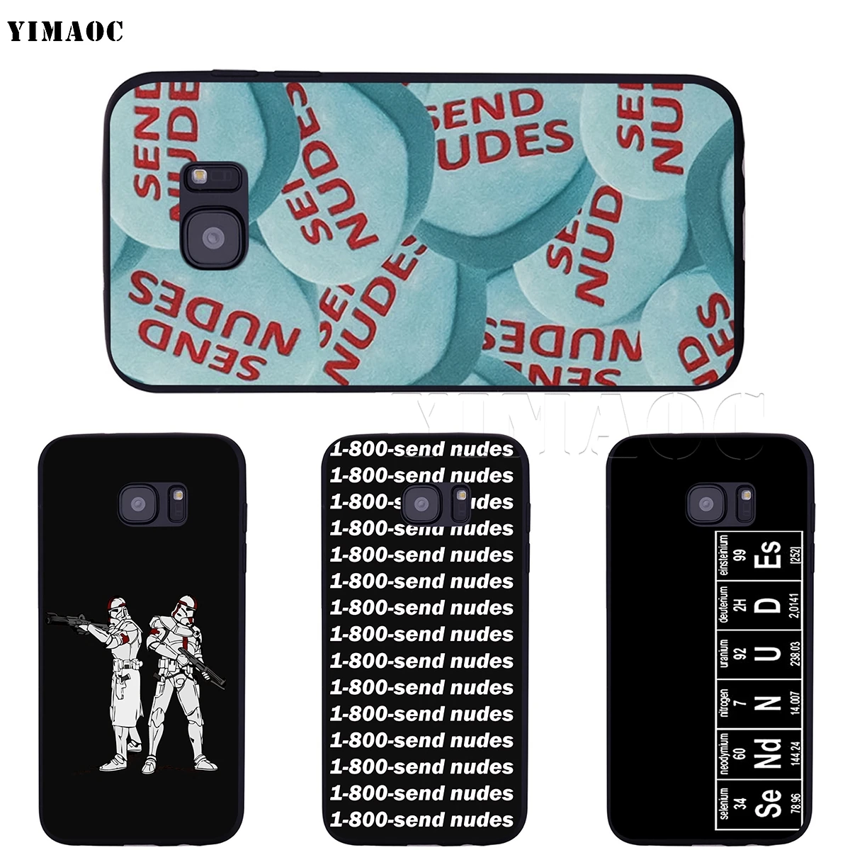 YIMAOC Send Nudes Soft Silicone Case for Samsung Galaxy S6 S7 Edge S8 S9 Plus A3 A5 A6 Note 8 9 | Мобильные телефоны и