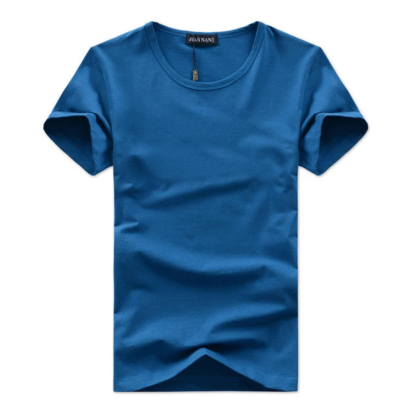 Summer Short Sleeve Casual Men's T Shirts Male High Quality T-Shirt Men Lycra Fashion Tshirt 9 Colors Free Shipping Size M-5XL | Мужская