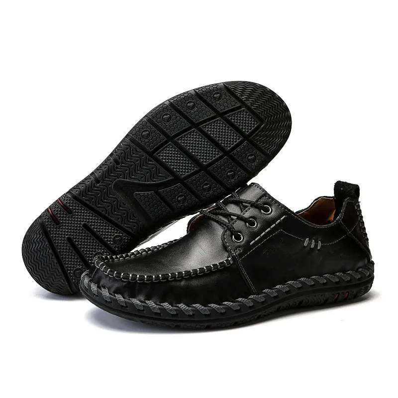 

2018 New Men Loafers Luxury Brand Men Shoes Fashion Casual Male Shoes Lace Men Leather Shoes Designer Leather Flat Shoes