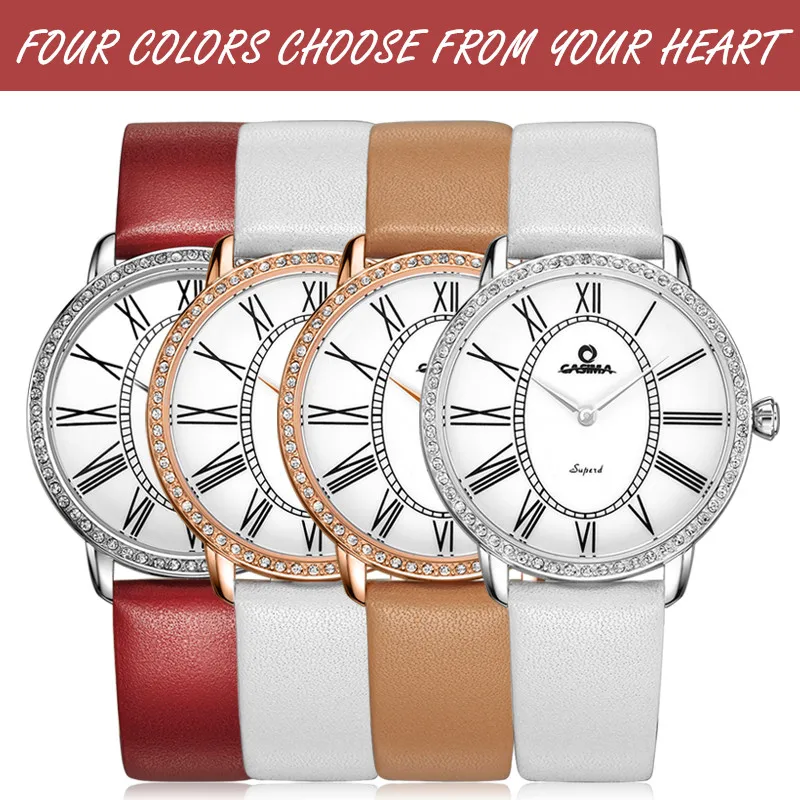 Роскошные брендовые кварцевые часы CASIMA браслет женские деловые повседневные из
