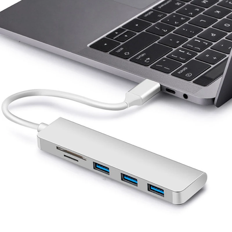5-в-1 Тип C концентратор USB Мульти USB C адаптер USB 3,0 разветвитель 3 Порты и разъёмы кард-ридер для Xiaomi Mi Тетрадь Air 12,5 13," ноутбуки USB-C