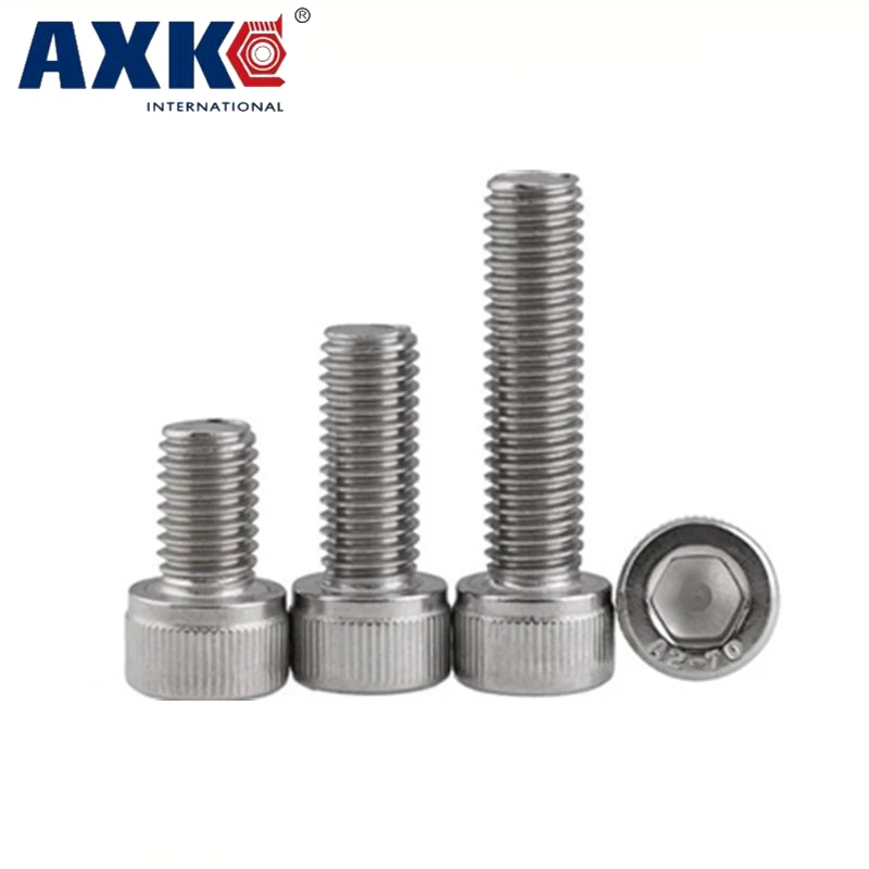 AXK 100 шт./лот метрический M2 DIN912 304 Нержавеющая сталь A2 Шестигранная головная крышка