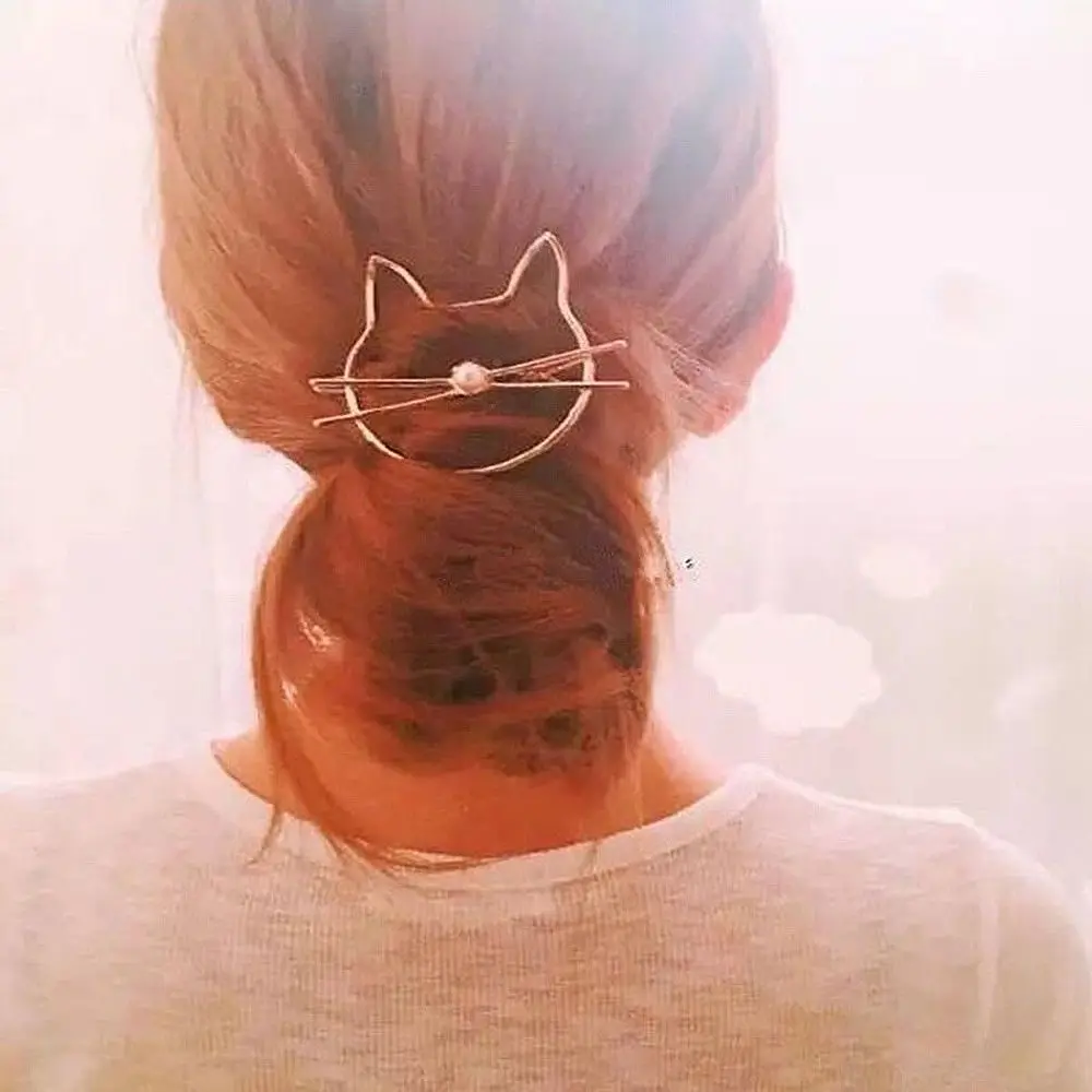 2 шт. Модные металлические hello kitty Cat дизайн Wo заколки для волос Свадебные