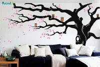 Huge Branch DIY Large Tree Leave And Owl Nursery Wall Decal Baby Room Sticker Kid Room Wallpaper Big Size Home Decor B923