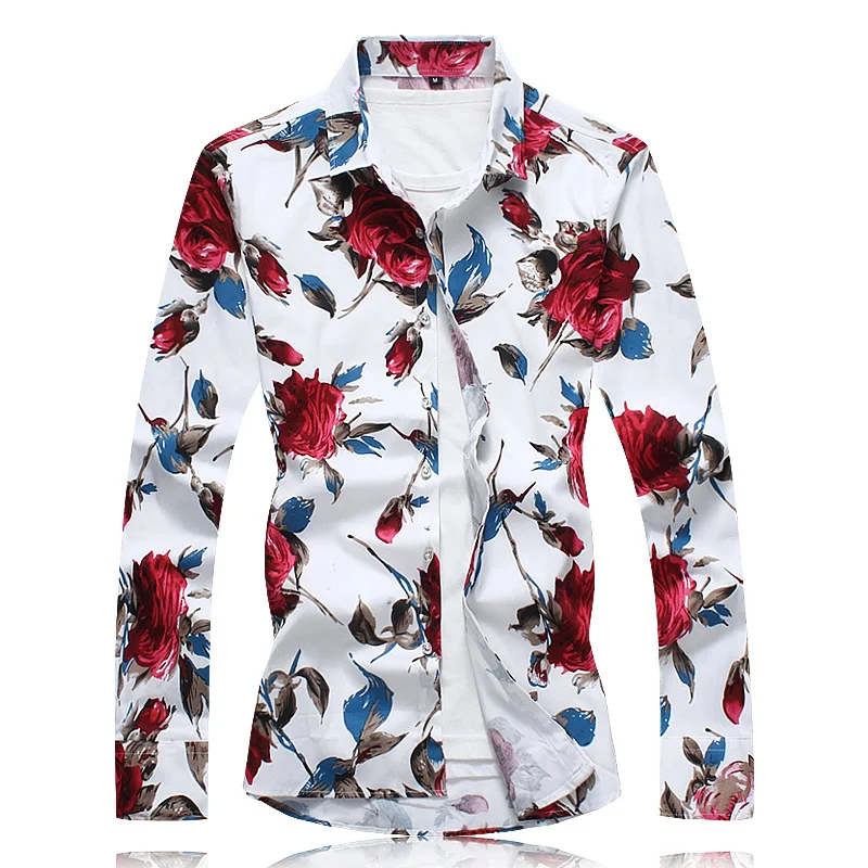 Осенняя Новая мужская рубашка 2018 брендовая одежда приталенные мужские рубашки с