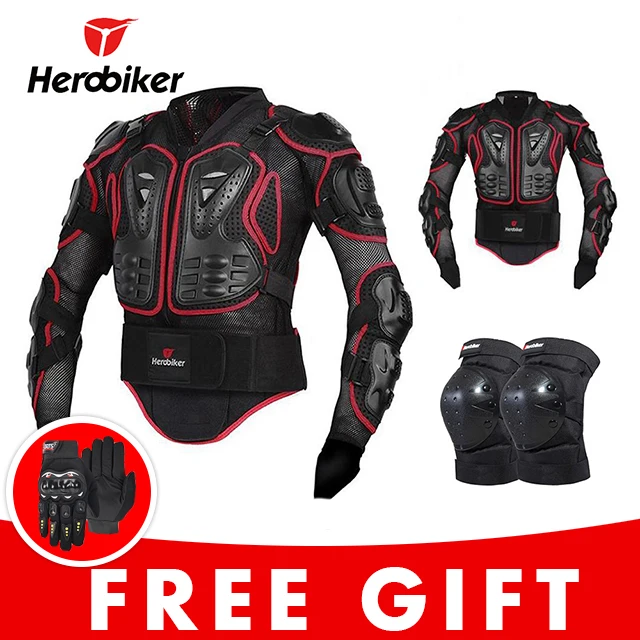 Motorcycle Jacket Riding Protection Armor Motorbike Motocross Equipment Racing Body Armor Moto Ptotective Gears Combination - Цвет: 2red set MK005B