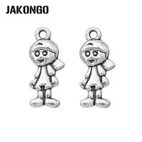 30pcs antique silver plated boys girls charms pendants for jewelry making bracelet necklace diy handmade 18x8mm