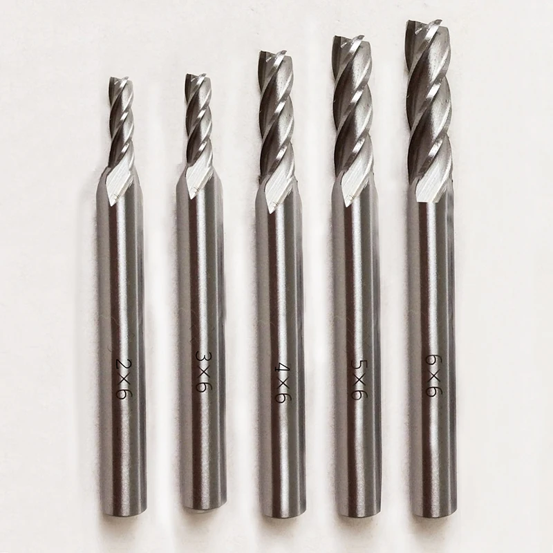 hss 2mm 3mm 4mm 5mm 6mm end cutter for cnc machine tools router bits set mills