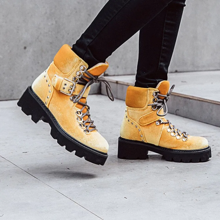 MLJUESE/женские ботильоны с пряжкой на ремешке зимние теплые ботинки меху платформе