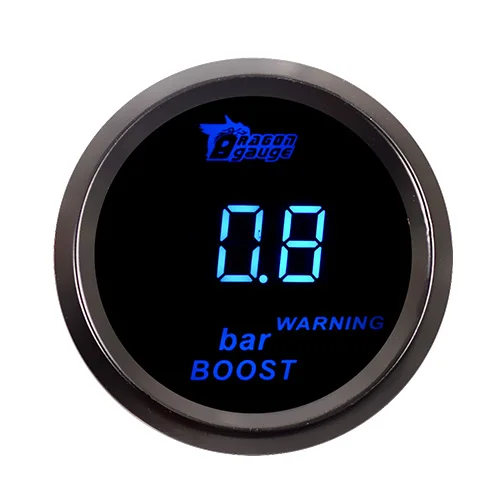Дракон манометр " 52 мм Бар/PSI Turbo Boost Автомобильный манометр цифровой дисплей 12 в метр - Цвет: BAR Gauge