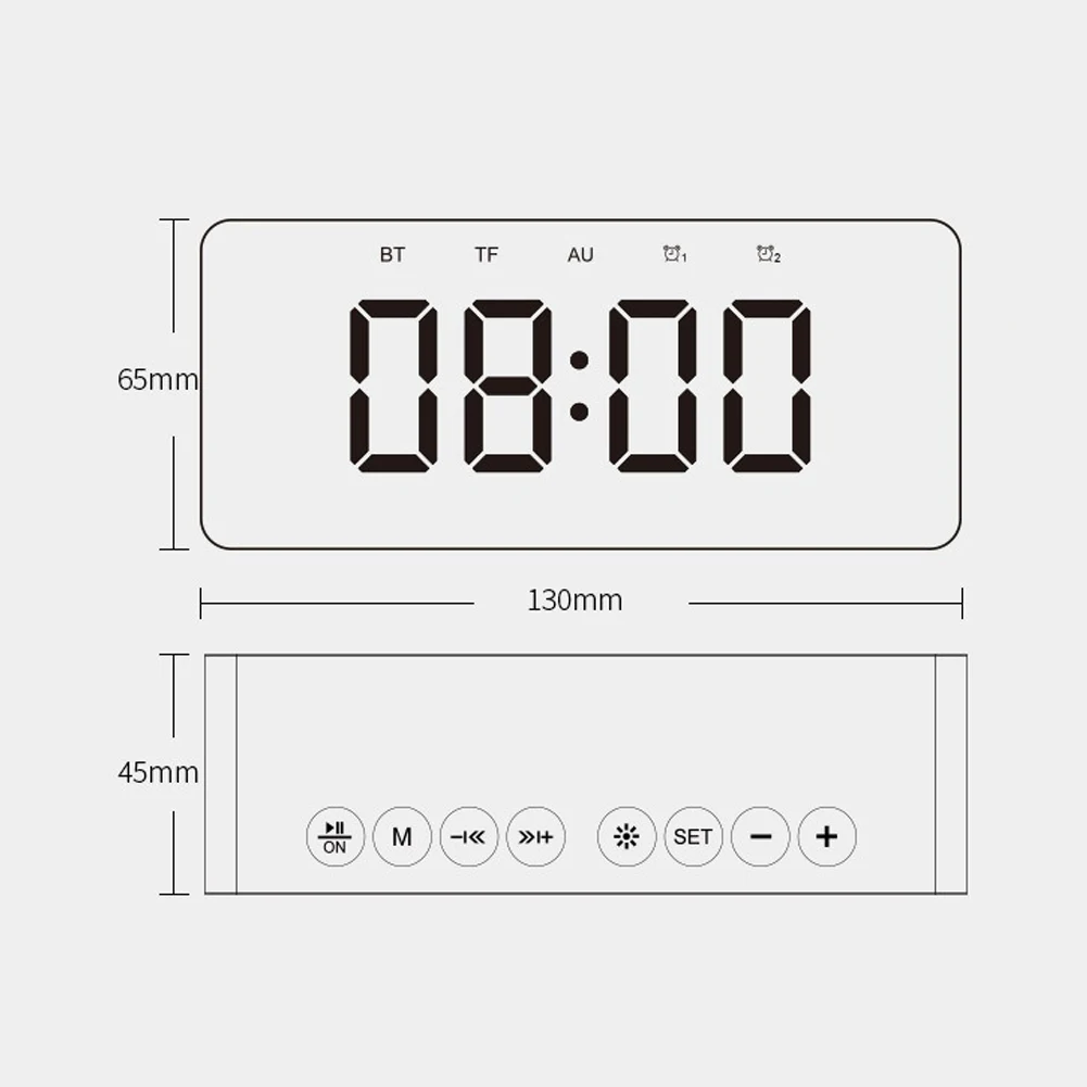 BT506 Wireless LED Display Mini Mirror Screen Alarm Clock Bluetooth Speaker Gift hot