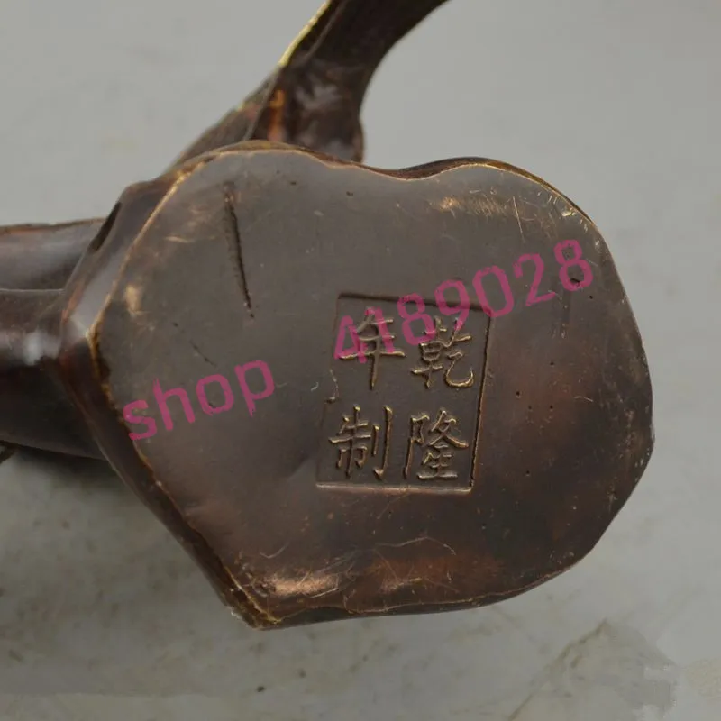 

Pure red copper gilded, Qing Dynasty Qianlong year system, Happiness appears on the eyebrows ornament, antique collection.