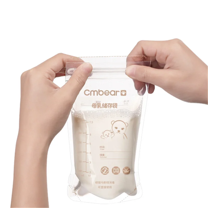 CMbear 30 шт. 220 мл для пакеты для хранения грудного молока BPA бесплатно безопасности Материал одноразовые, для молока морозильник сумки для Грудное вскармливание