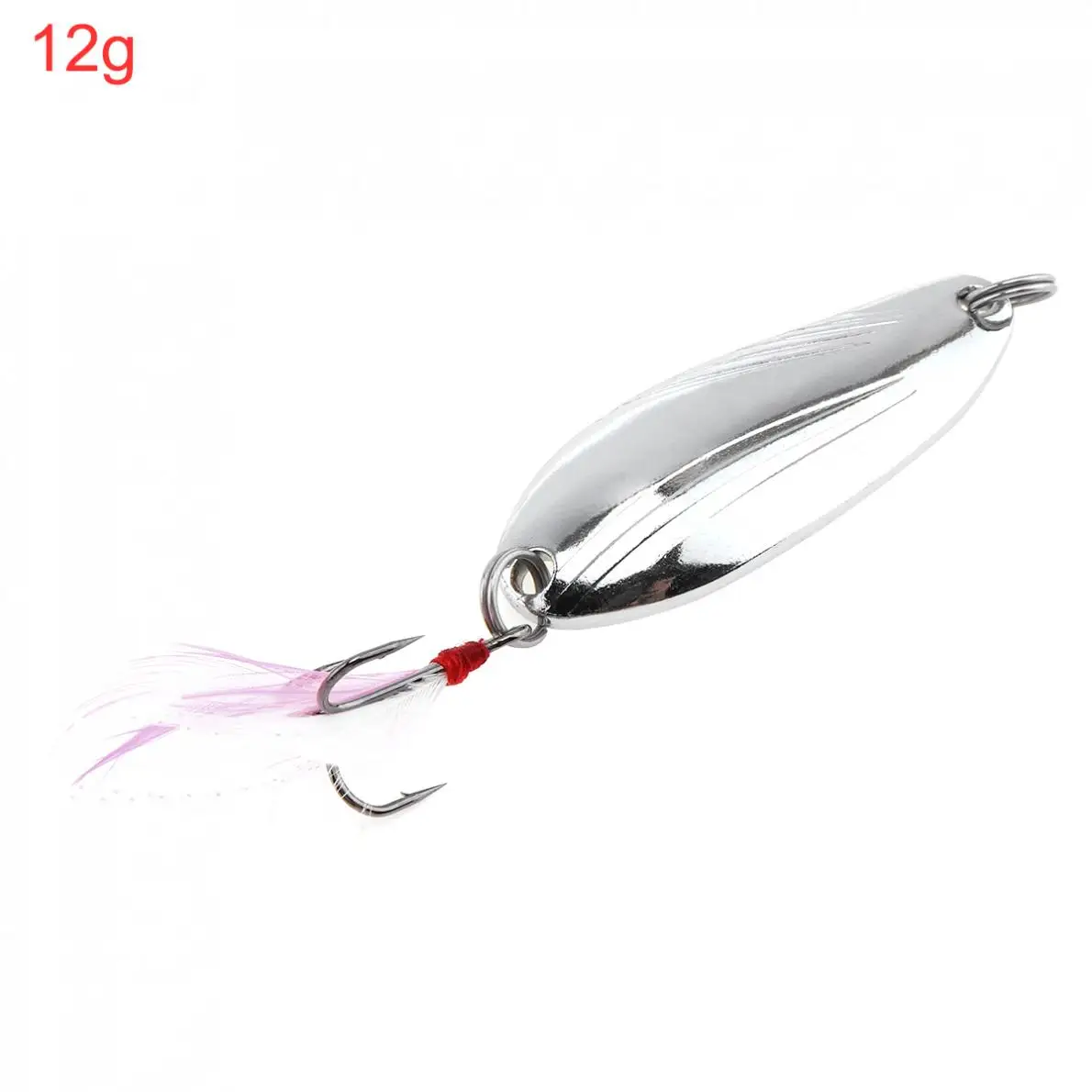 

7pcs/lot Metal Spoon Lures Kit Treble Hook Hard Bait Feather Spinner Gear Fishing Bait with Connectors and Double Loop