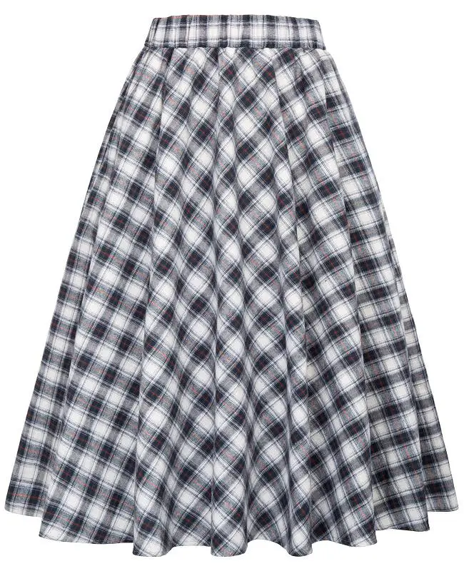 plaid skirt 3 Клетчатые женские юбки в винтажном стиле с модным узором в клетку, плиссированные юбки в британском стиле Saia Faldas с высокой талией, осенняя юбка - Цвет: plaid skirt 3