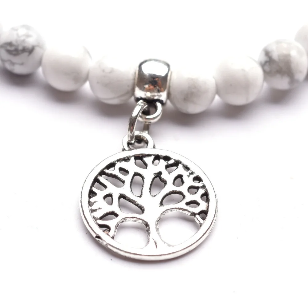 Essential Oils Diffuser Beaded Stretch Adjustable Bracelet/Choker with Lava Bead, Tree of Life Charm