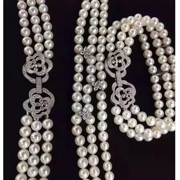 High-grade microscope zircon Diy hand-string materials rose clasp fashion long sweater chain link | Украшения и аксессуары