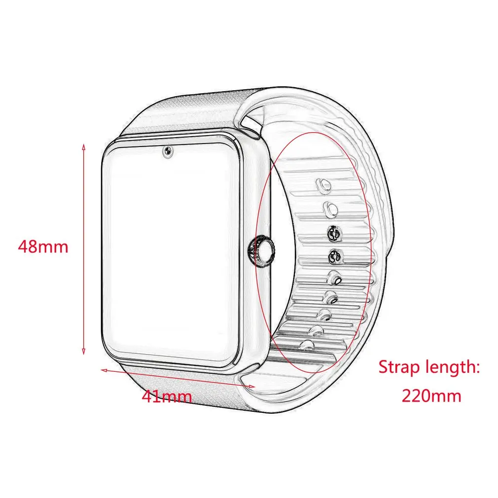 GT08 Bluetooth Смарт часы с сенсорным экраном большой аккумулятор поддержка TF sim карты