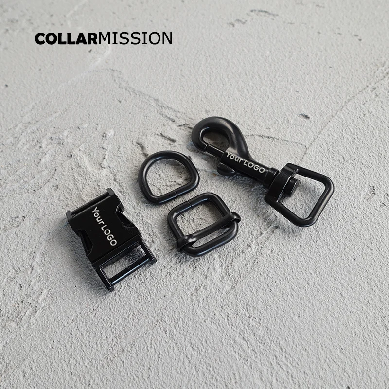 

100sets/lot Engraved buckle, We provide laser engraving service customize LOGO 15mm diy dog Collar leash set metal accessory