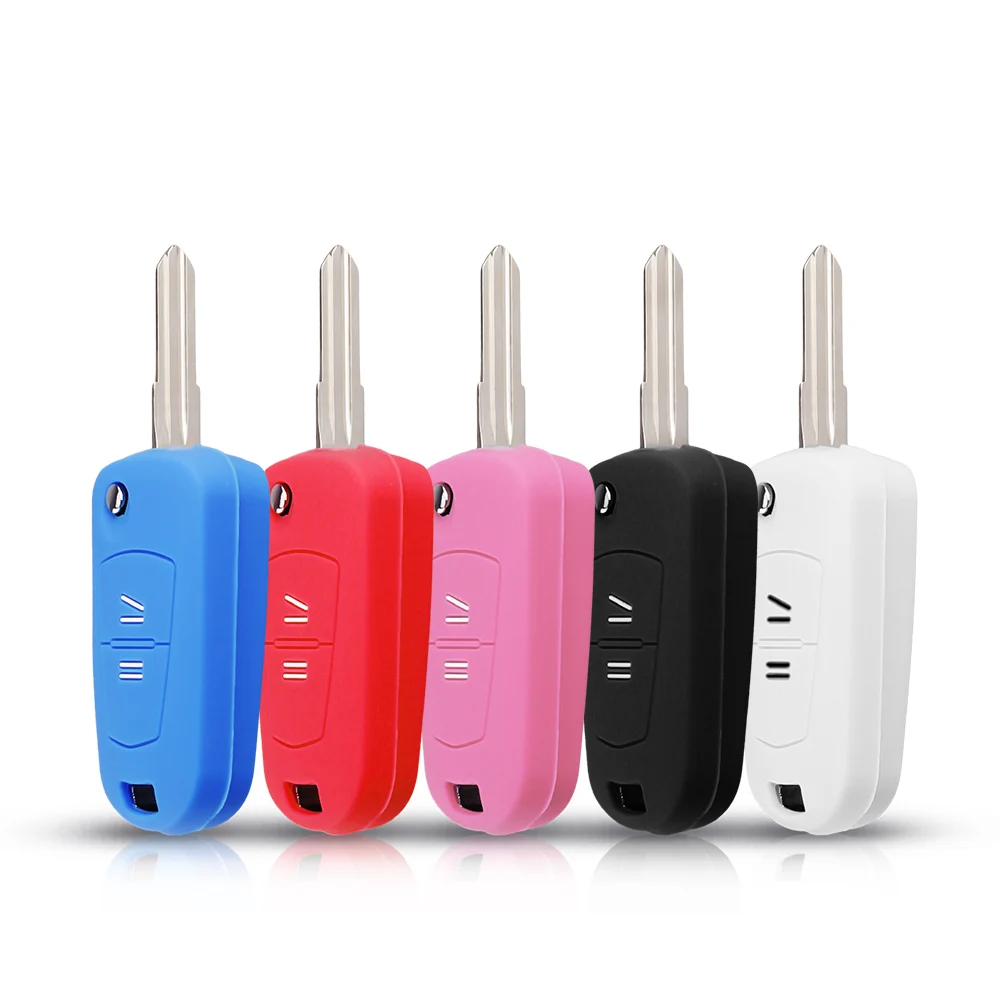 

KEYYOU Remote 2 Buttons Silicone Flip Folding Car Key Shell Key Cover Case For Vauxhall Opel Astra Vectra Zafira Omega