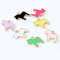 hot new 20pcs diy fashion dangle charms enamel horse alloy charms pendants for necklace clothing handmade jewelry accessories