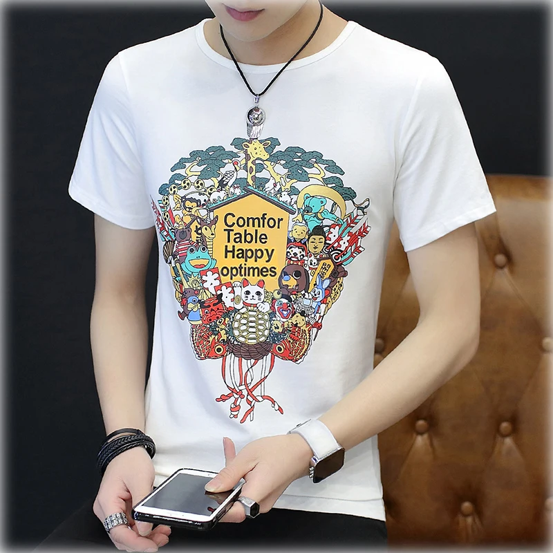 Мужские 2017 Мультяшном Стиле С Коротким Рукавом Футболки Сжатия Мужчины Футболку
