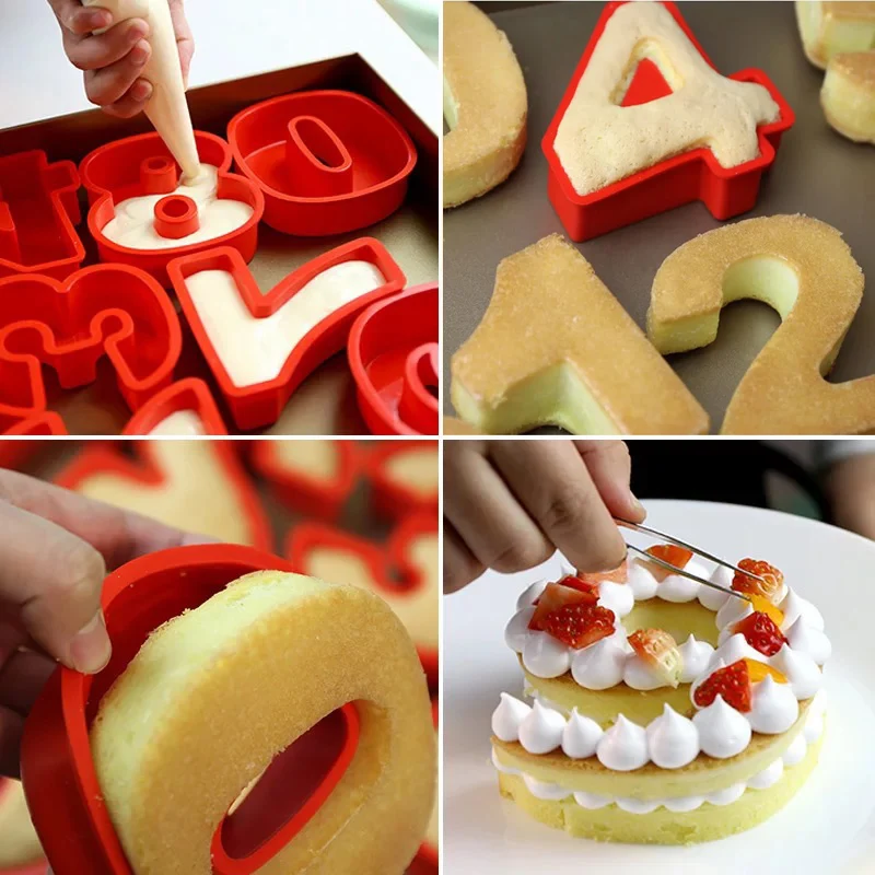 10inch Large Silicone Cake Mold 0-9 Number Digital Fondant Mould Baking Pan for Birthday Festival Decoration Tools | Дом и сад