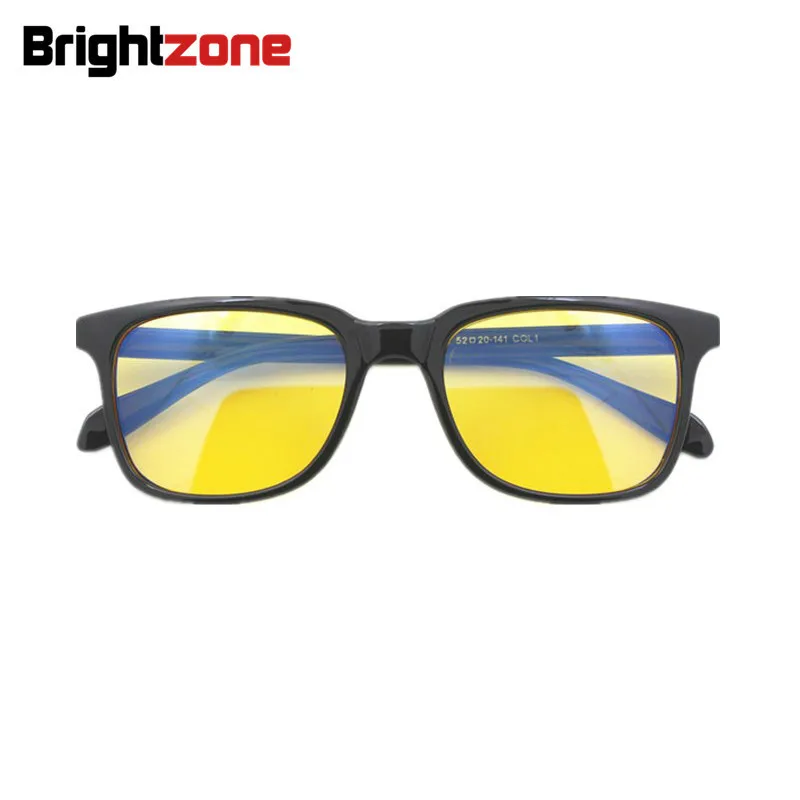Brightzone Классическая Прямоугольная Черная оправа желтые тонированные линзы очки