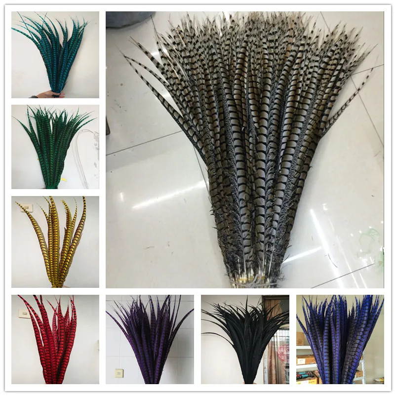 Pluma de fais&aacute;n Amherst para dama, accesorios decorativos de calidad natural, 65-75cm/26-30 pulgadas, y boda para carnaval, venta al por mayor, 300 Uds.-0