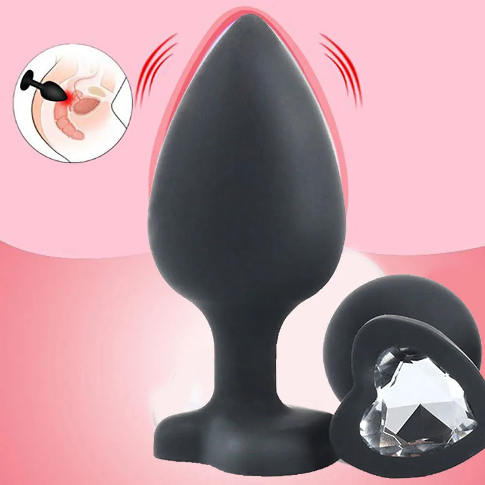 waterproof Silicone 1Pcs Anal Sex Toys Heart Shaped Base With Jewelry Birth Stone Butt-Anal-Play Rose Jewel |