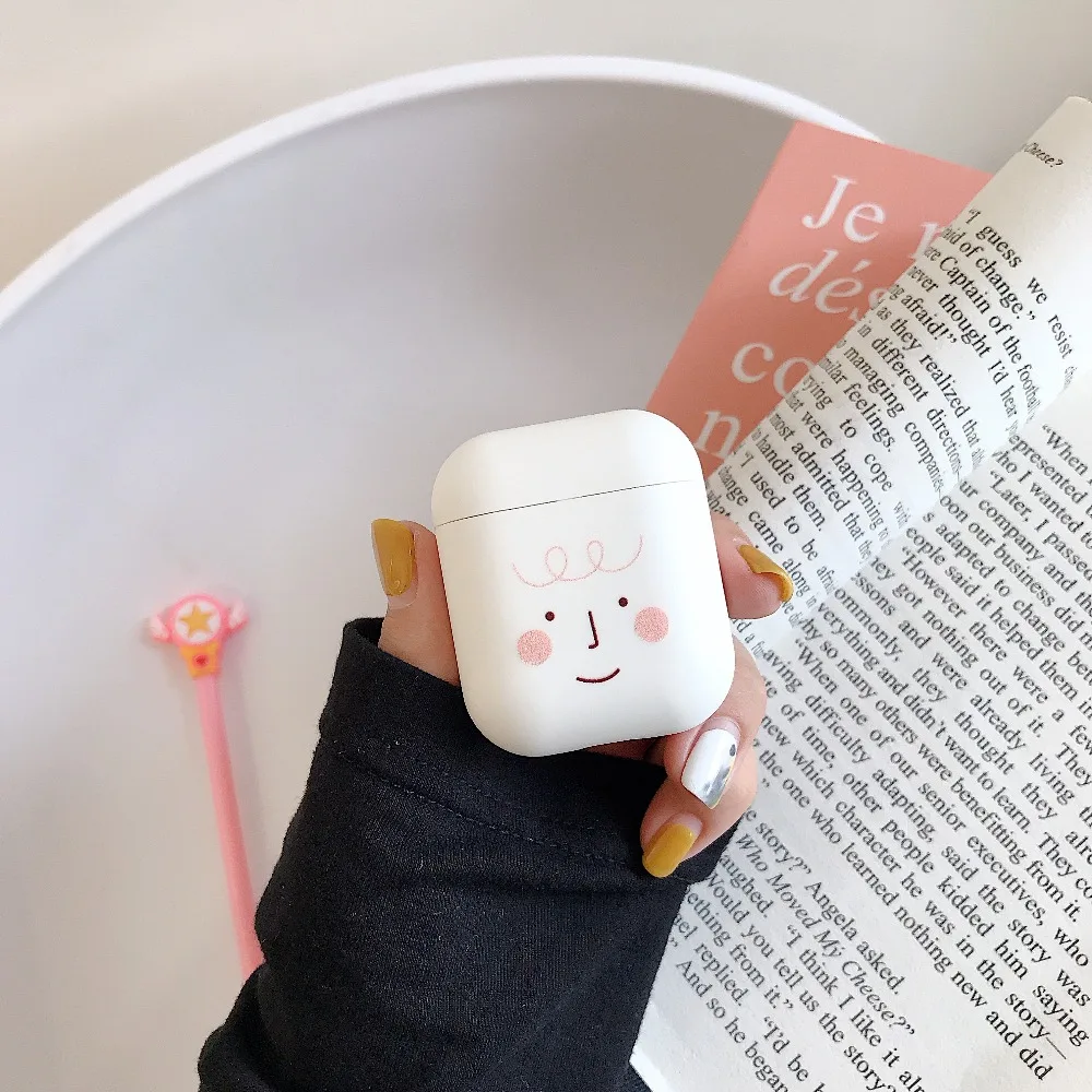 Чехол для AirPods с милым смайликом Мягкий силиконовый чехол Bluetooth беспроводной Чехол для наушников чехол для Airpods funda
